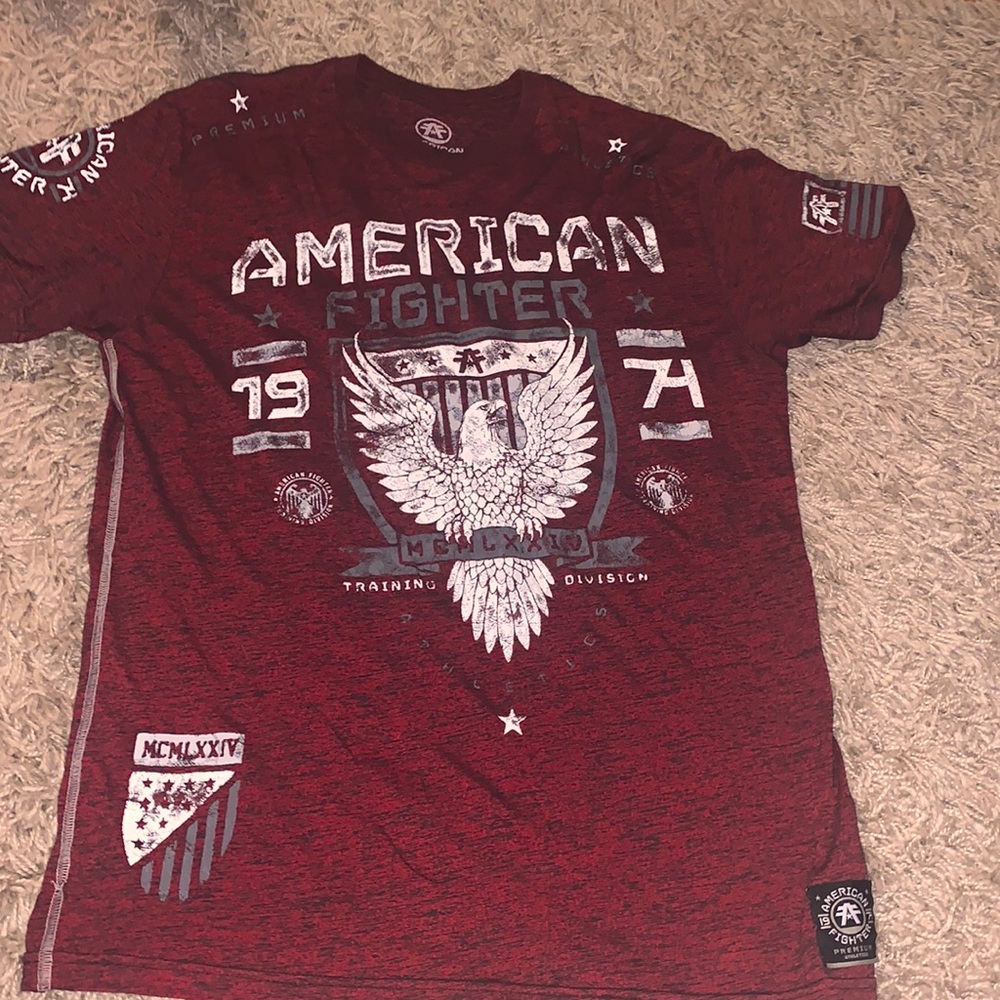 Buckle t shirt: American fighter